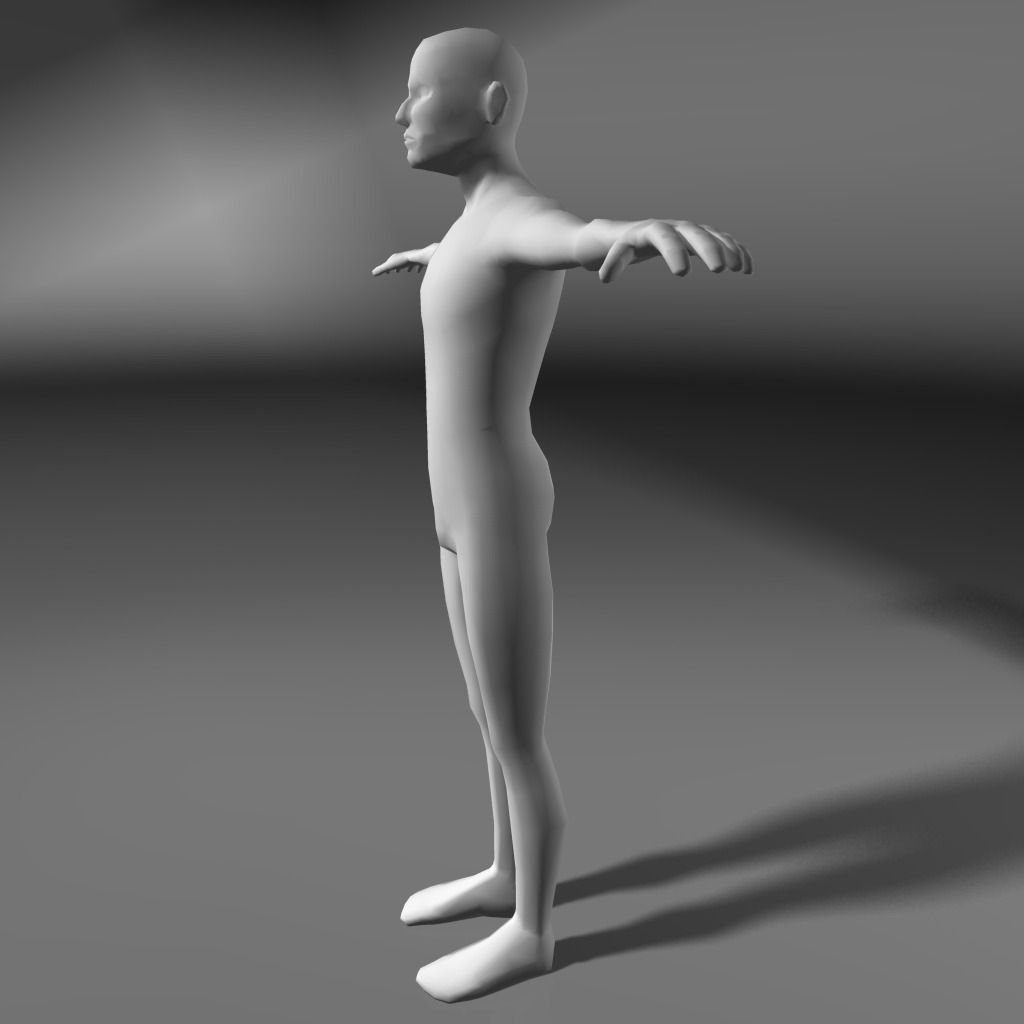 Base human meshes regular body type pack Free low-poly 3D model_16