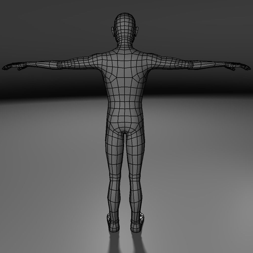 Base human meshes regular body type pack Free low-poly 3D model_15