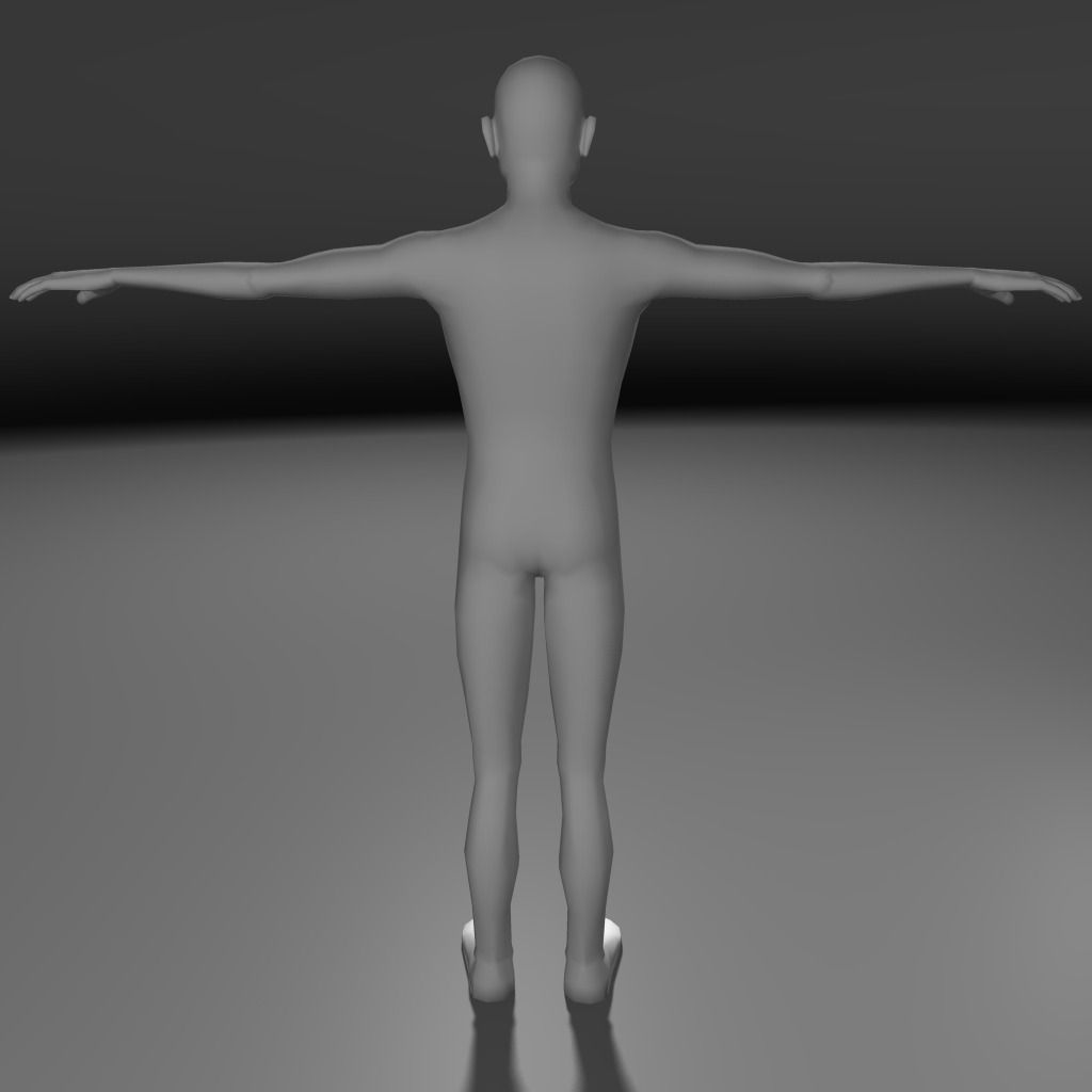 Base human meshes regular body type pack Free low-poly 3D model_14