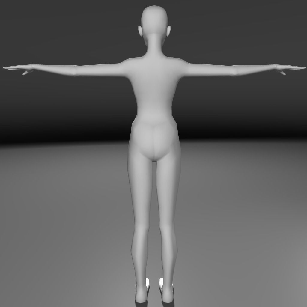 Base human meshes regular body type pack Free low-poly 3D model_8