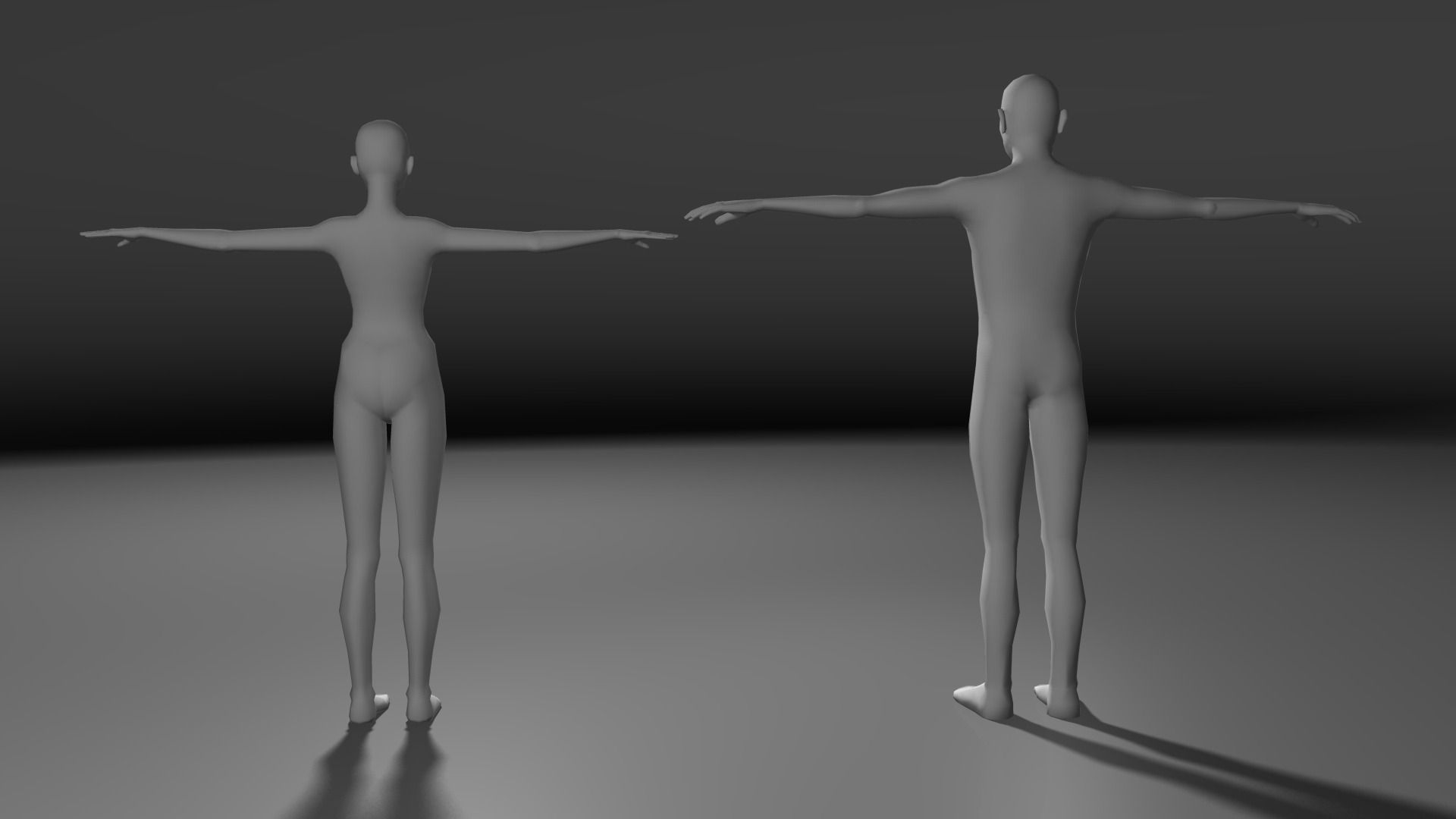 Base human meshes regular body type pack Free low-poly 3D model_3