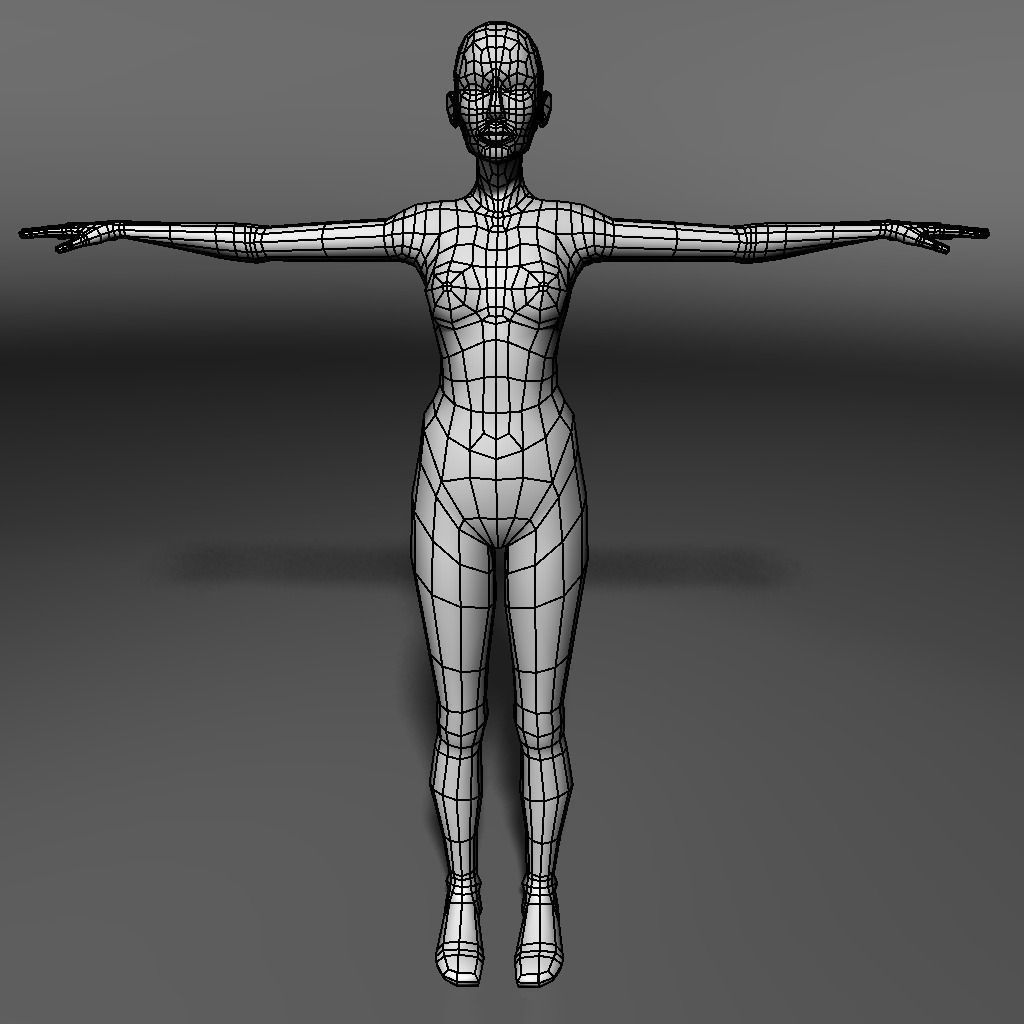 Base human meshes regular body type pack Free low-poly 3D model_6