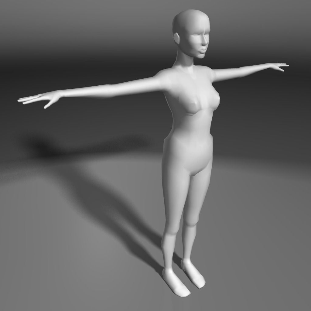 Base human meshes regular body type pack Free low-poly 3D model_7