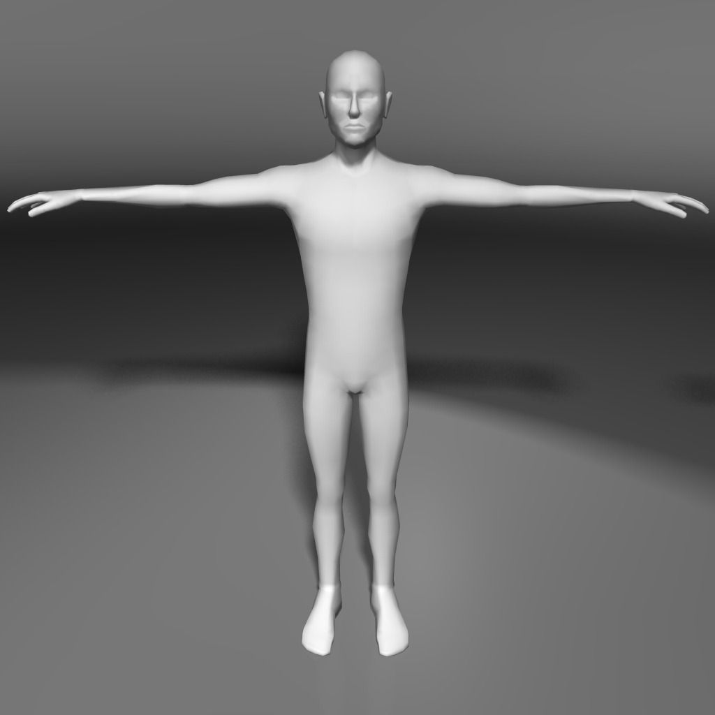 Base human meshes regular body type pack Free low-poly 3D model_12