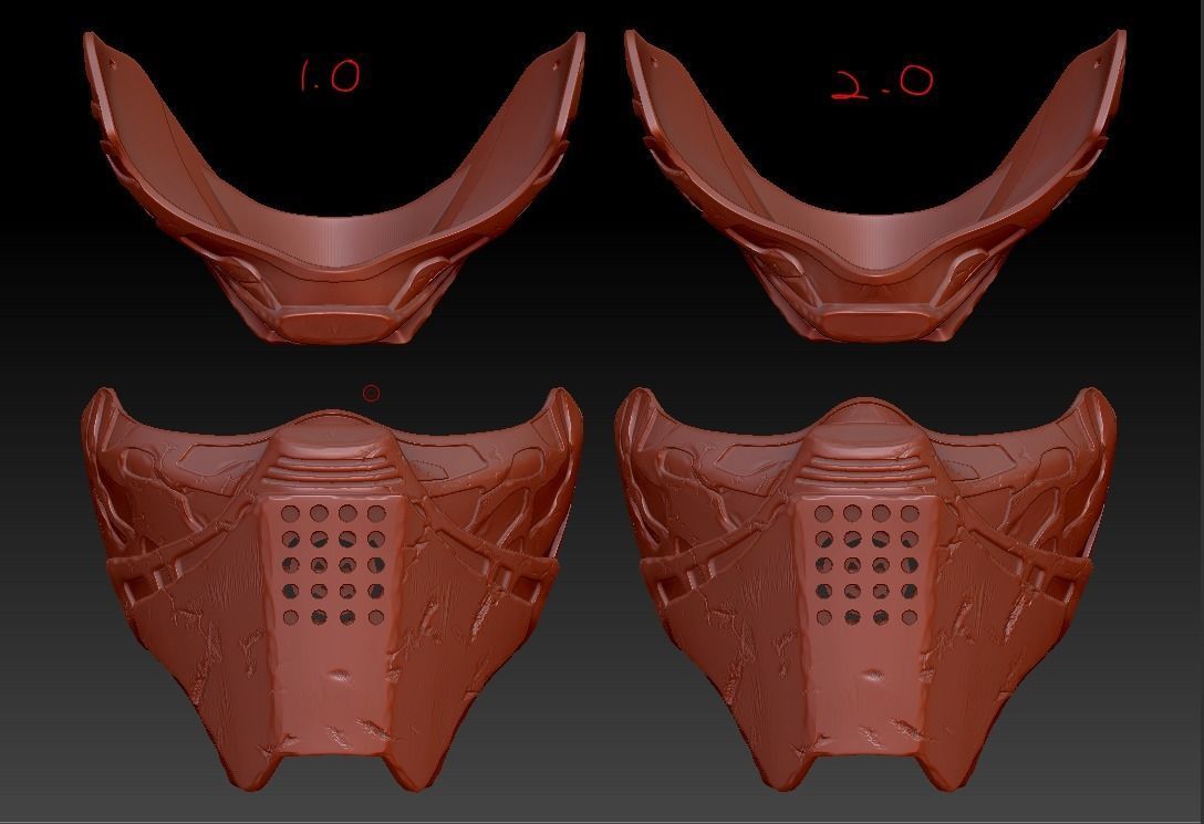 Kylo Ren Concept Face Mask - Preventive and Experimental 3D print model_2