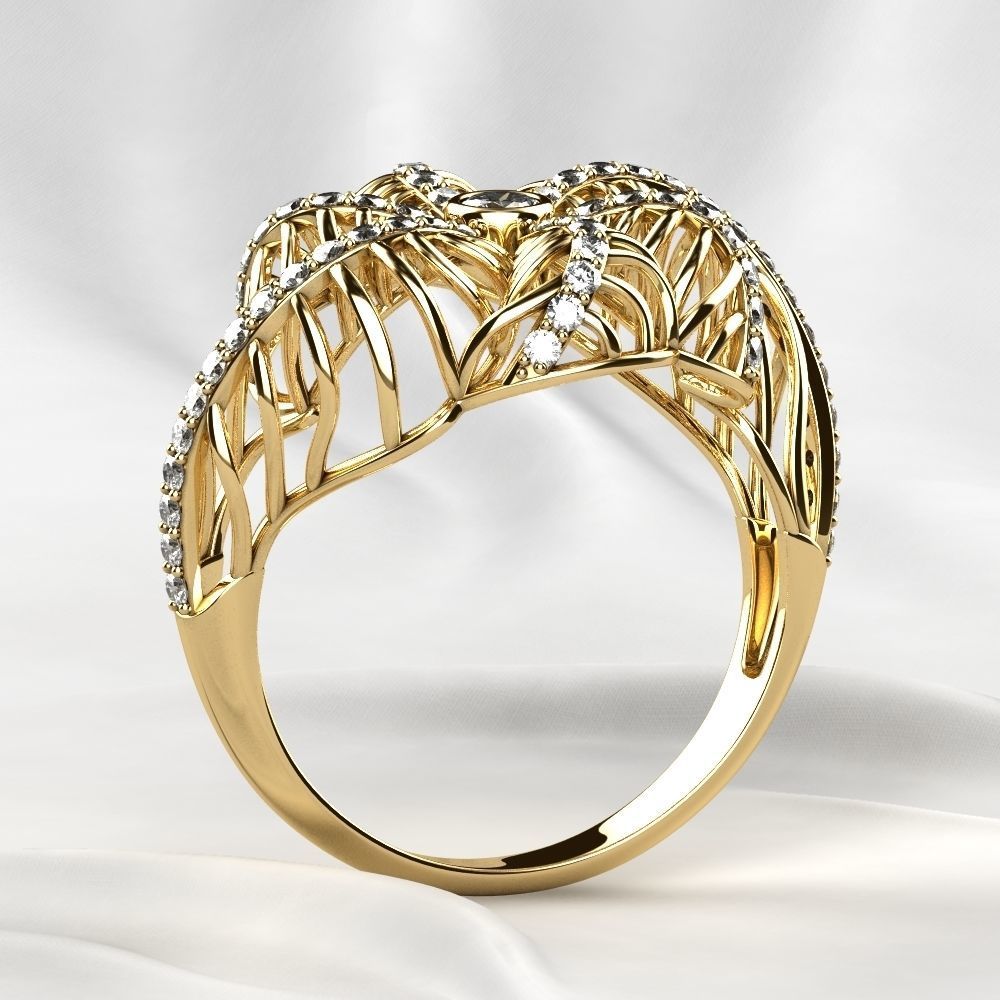 Seashell Beautiful Gold Ring 3D print model_22