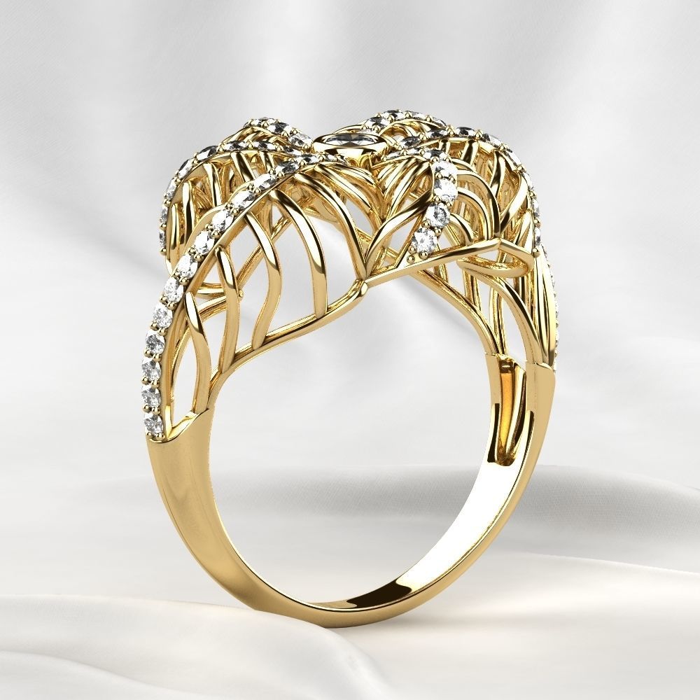 Seashell Beautiful Gold Ring 3D print model_21