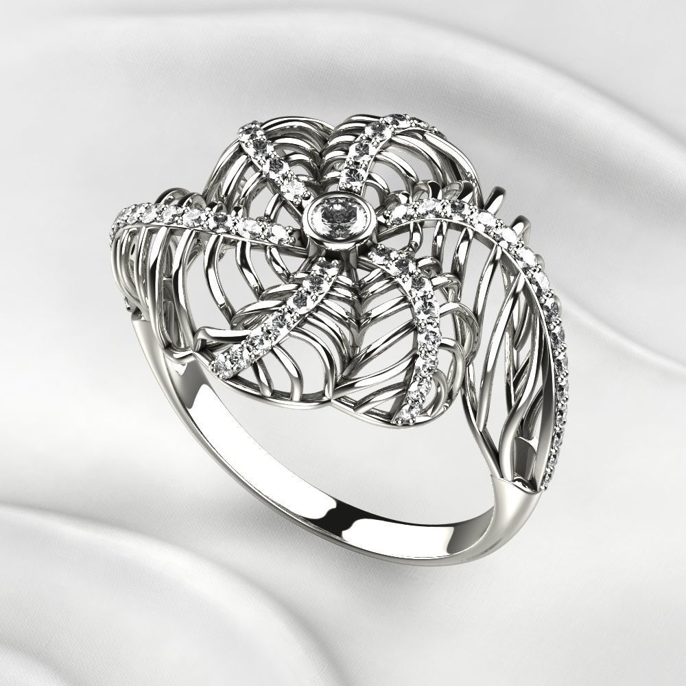 Seashell Beautiful Gold Ring 3D print model_7