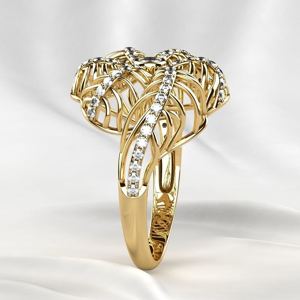 Seashell Beautiful Gold Ring 3D print model_18