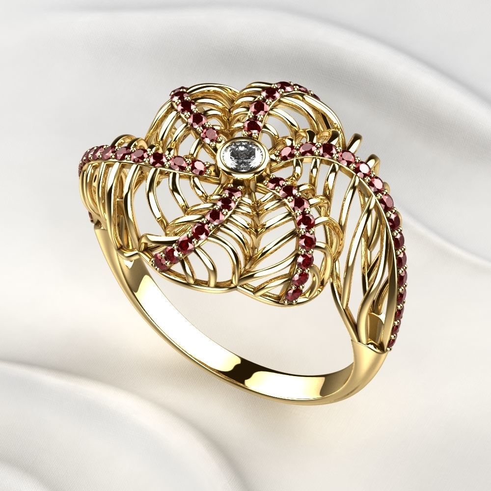 Seashell Beautiful Gold Ring 3D print model_2