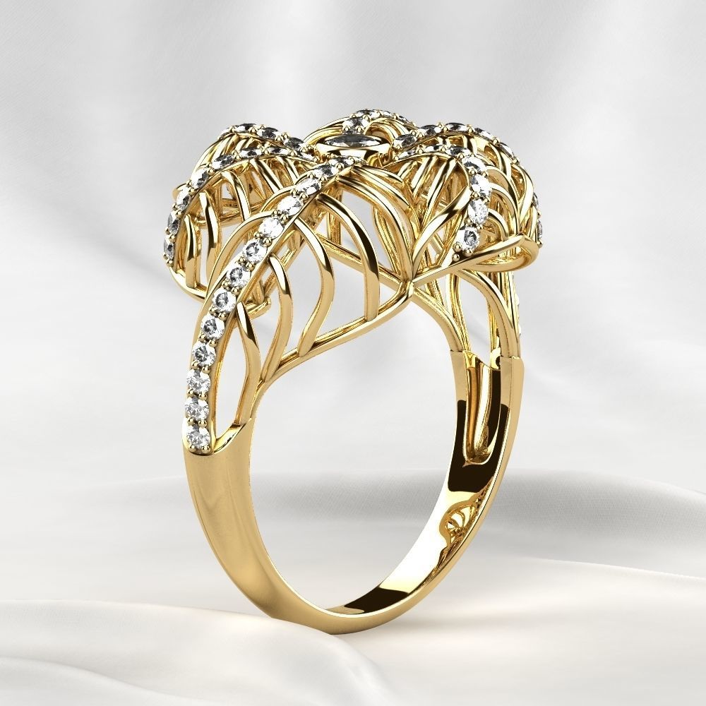 Seashell Beautiful Gold Ring 3D print model_20