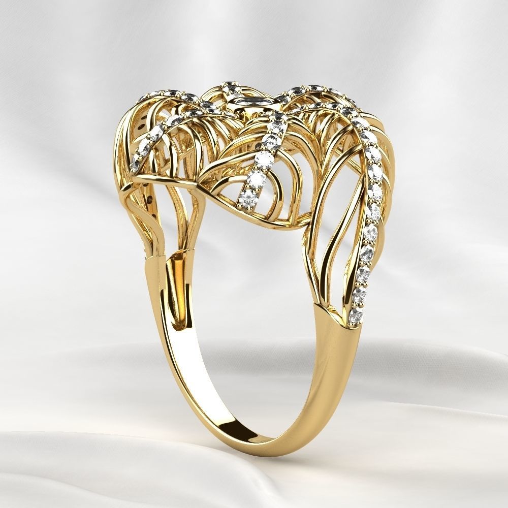 Seashell Beautiful Gold Ring 3D print model_15