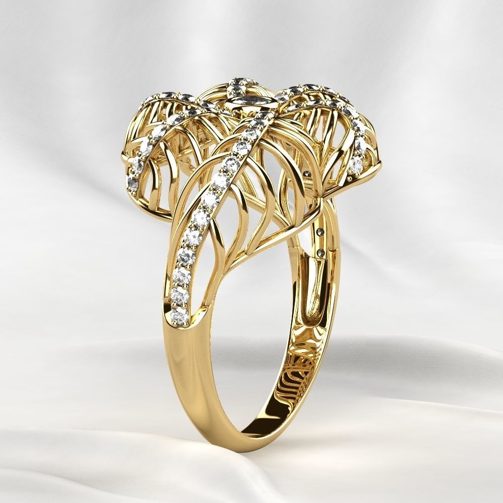 Seashell Beautiful Gold Ring 3D print model_19