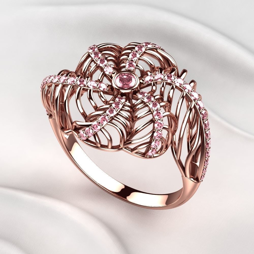 Seashell Beautiful Gold Ring 3D print model_5