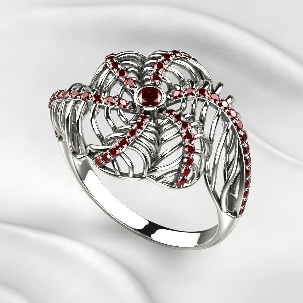 Seashell Beautiful Gold Ring 3D print model_9