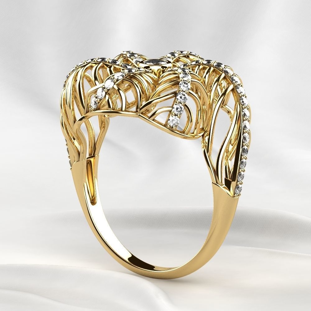 Seashell Beautiful Gold Ring 3D print model_14