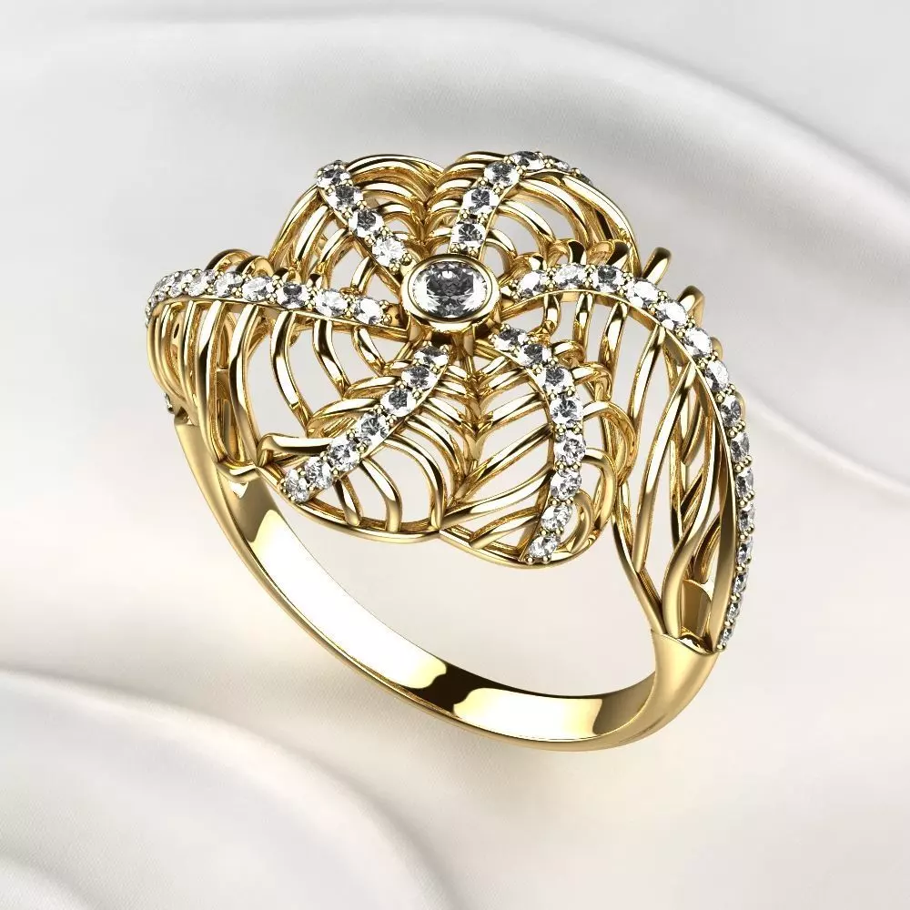 Seashell Beautiful Gold Ring 3D print model_0