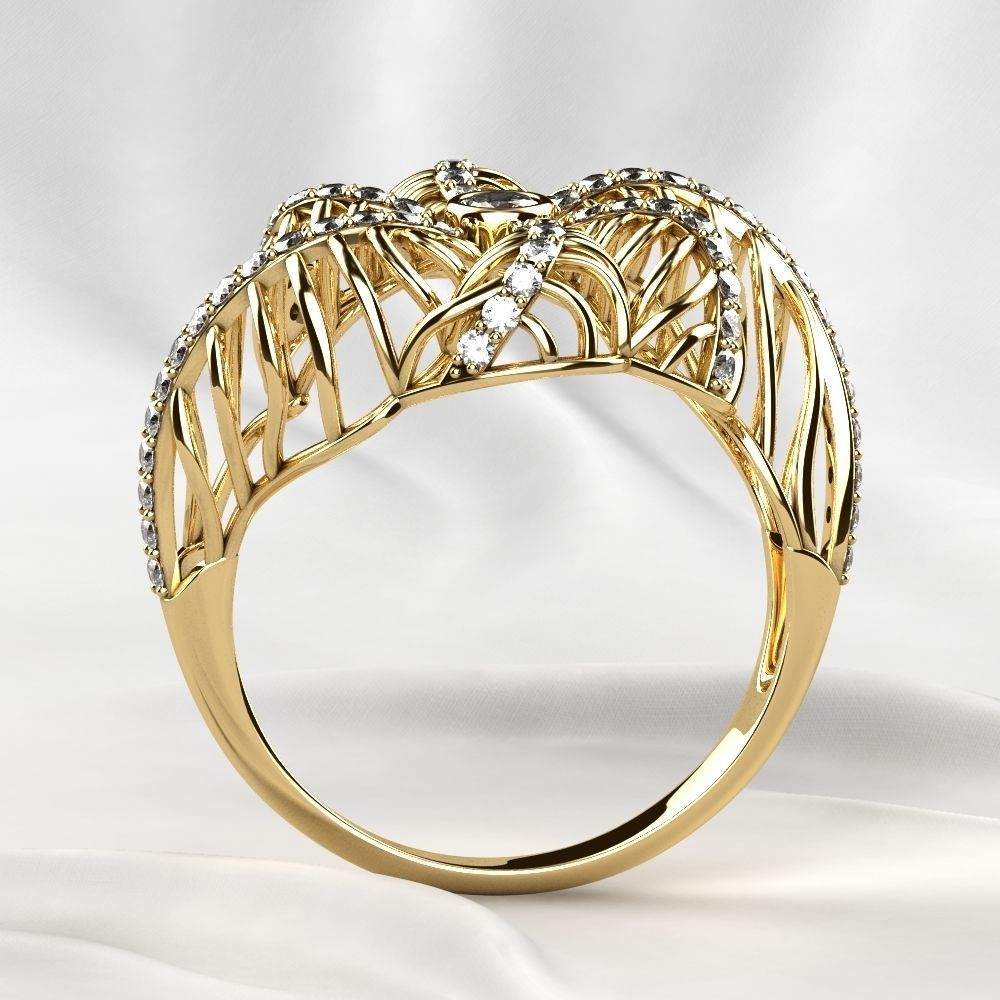 Seashell Beautiful Gold Ring 3D print model_23
