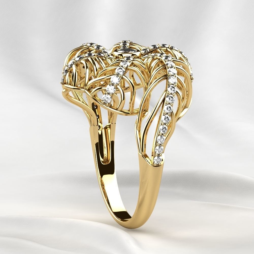Seashell Beautiful Gold Ring 3D print model_16