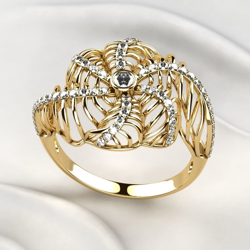 Seashell Beautiful Gold Ring 3D print model_10