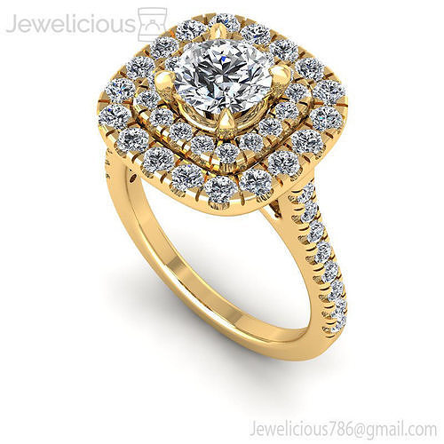 Jewelicious-2011-Ring gold diamond halo engagement ring