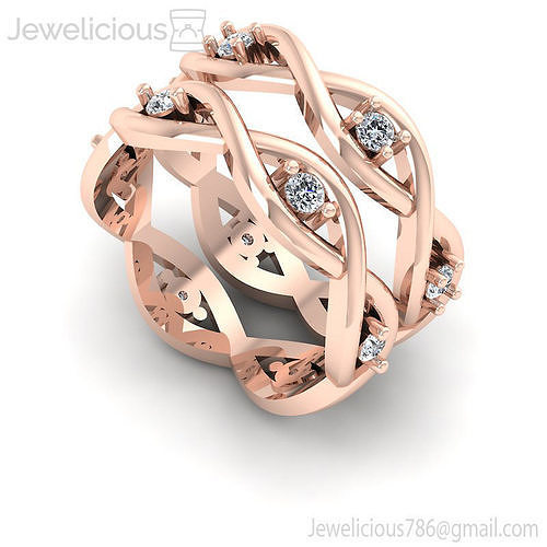 Jewelicious-2006-Ring gold wedding band with diamonds