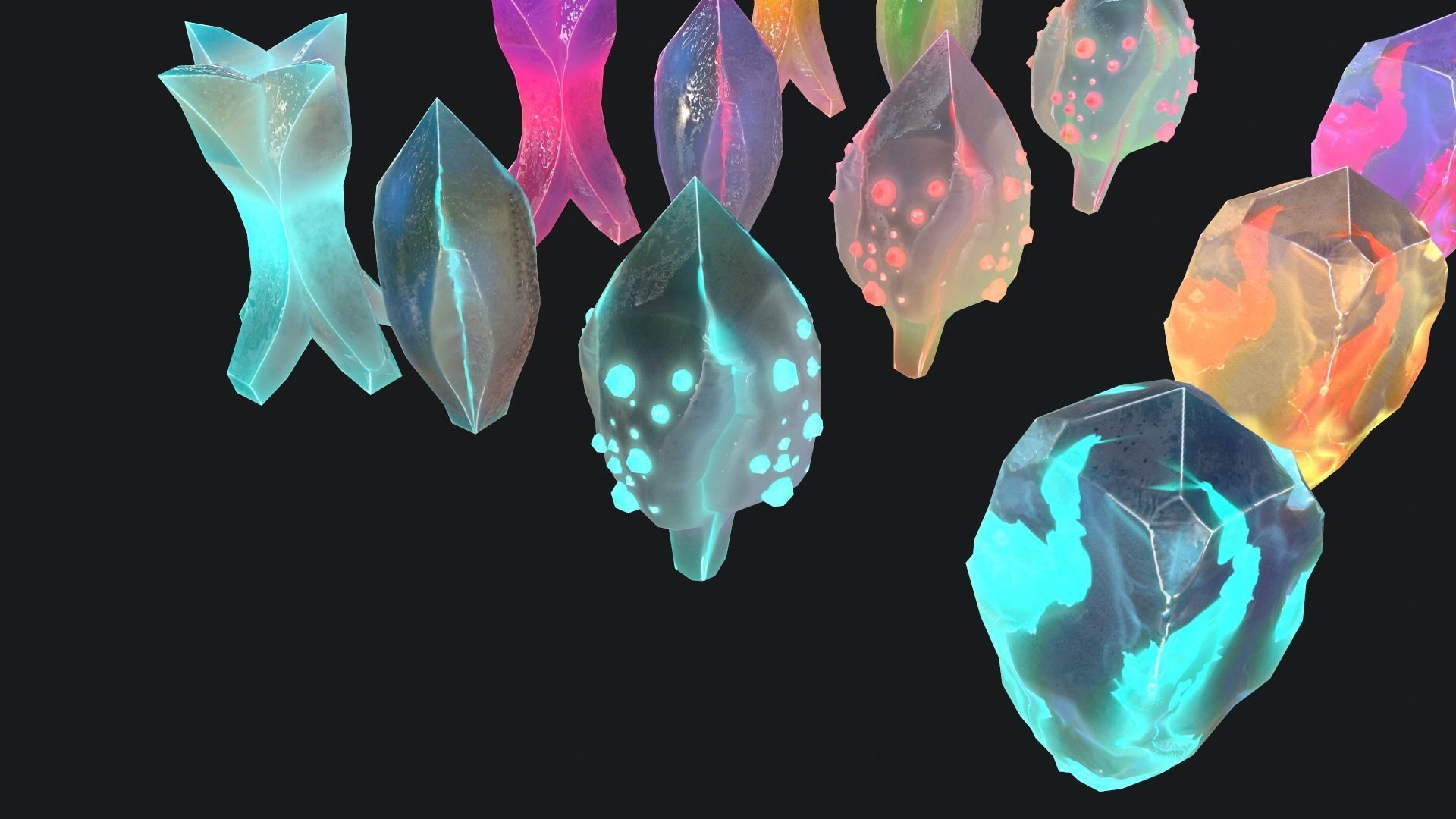 crystals for searching in the room glow in the dark Low-poly 3D model_12