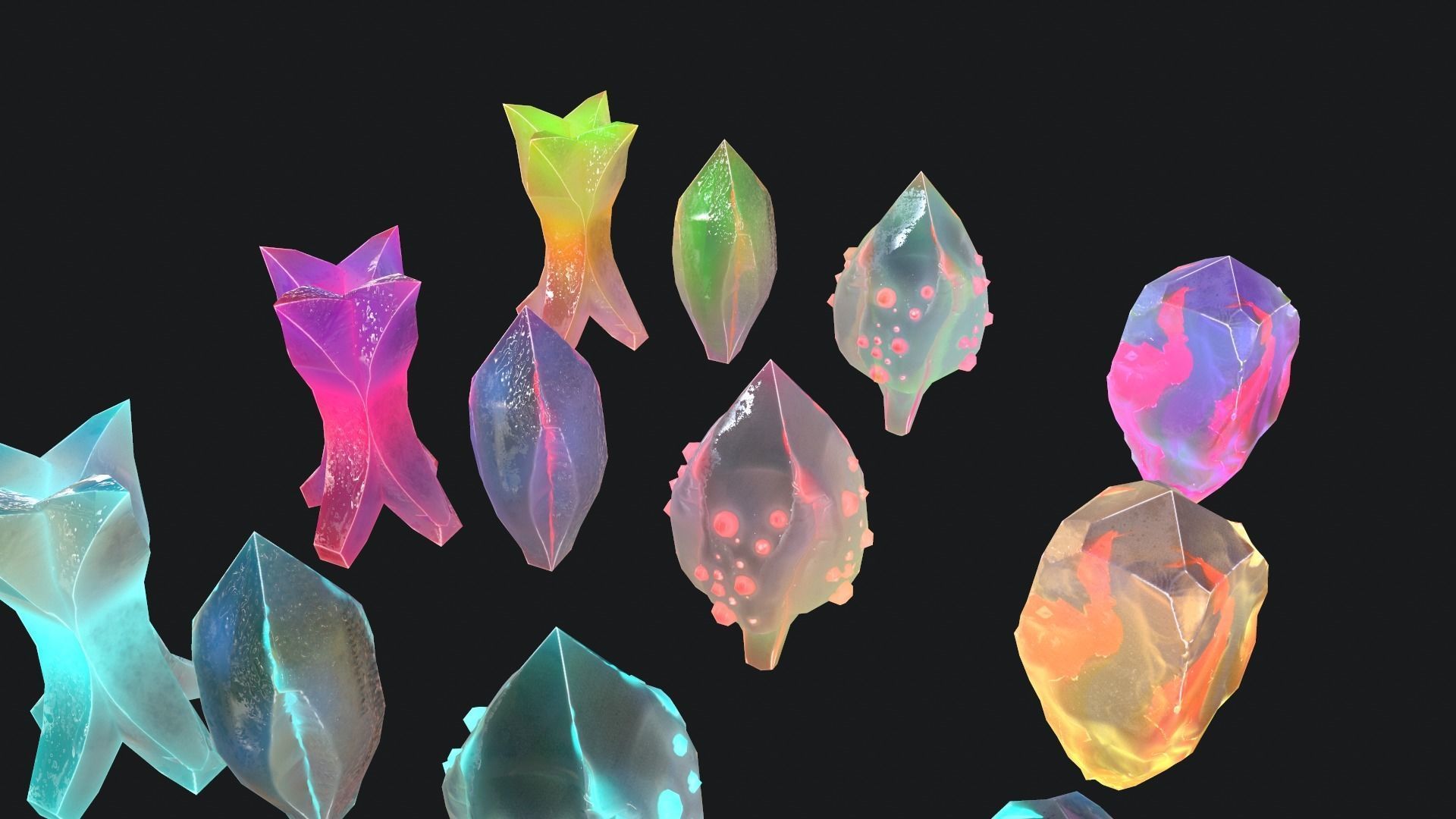 crystals for searching in the room glow in the dark Low-poly 3D model_11