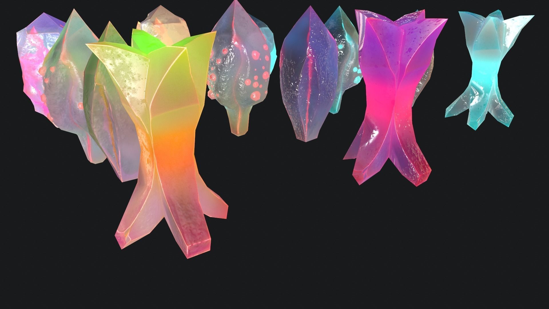 crystals for searching in the room glow in the dark Low-poly 3D model_9