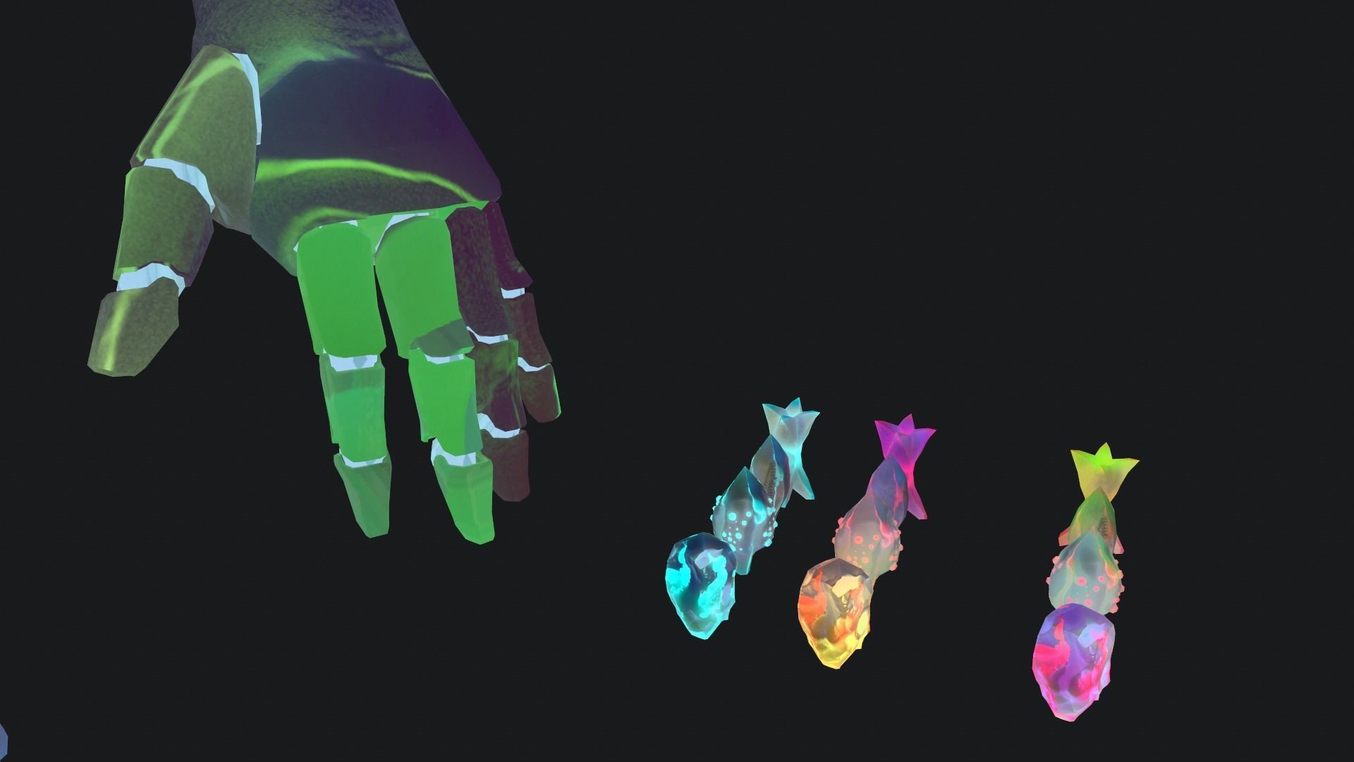 crystals for searching in the room glow in the dark Low-poly 3D model_4
