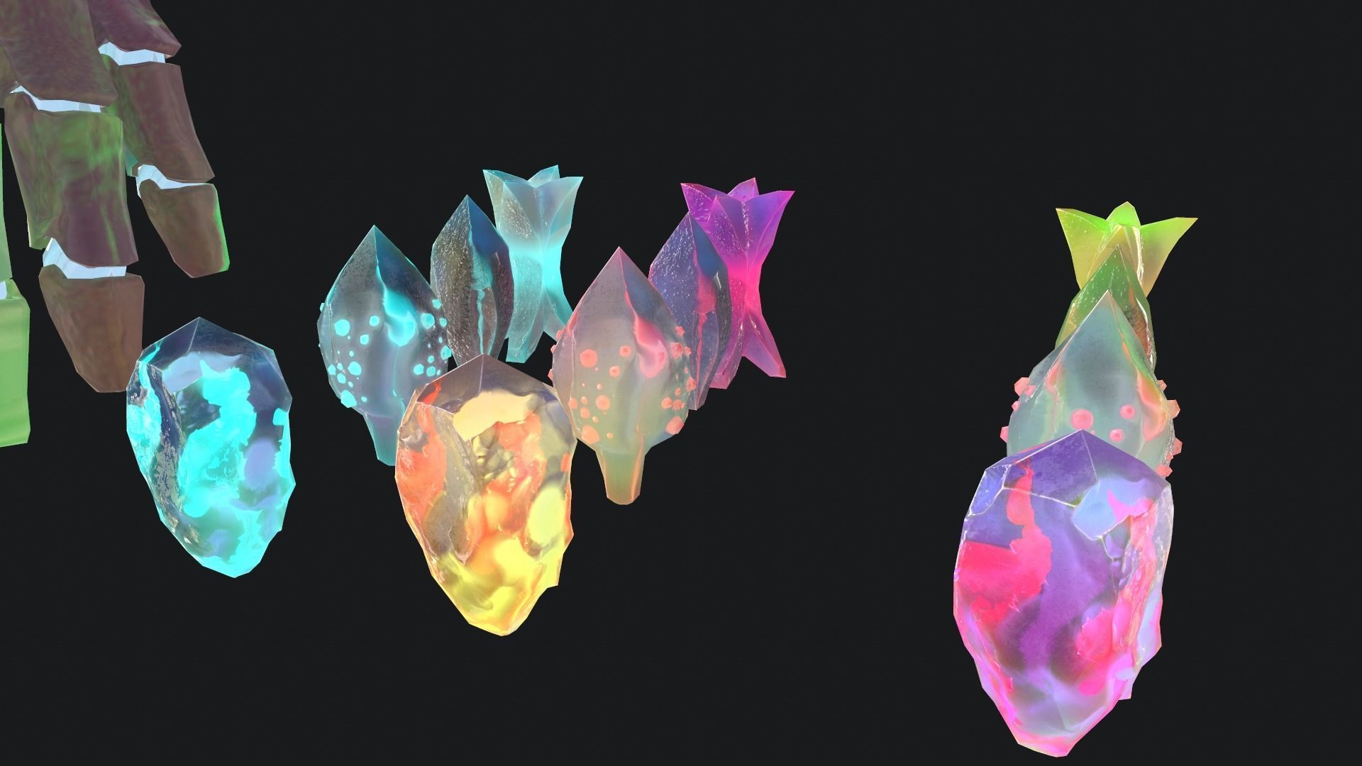 crystals for searching in the room glow in the dark Low-poly 3D model_6