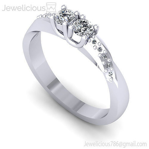 Jewelicious-1986-Ring two stone diamond engagement ring gold