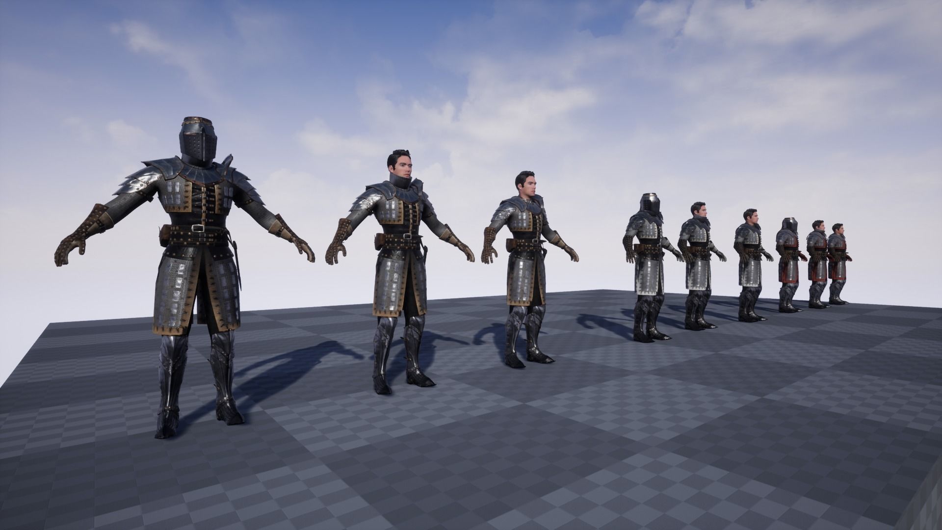 Crusader knight in armour Low-poly 3D model_49