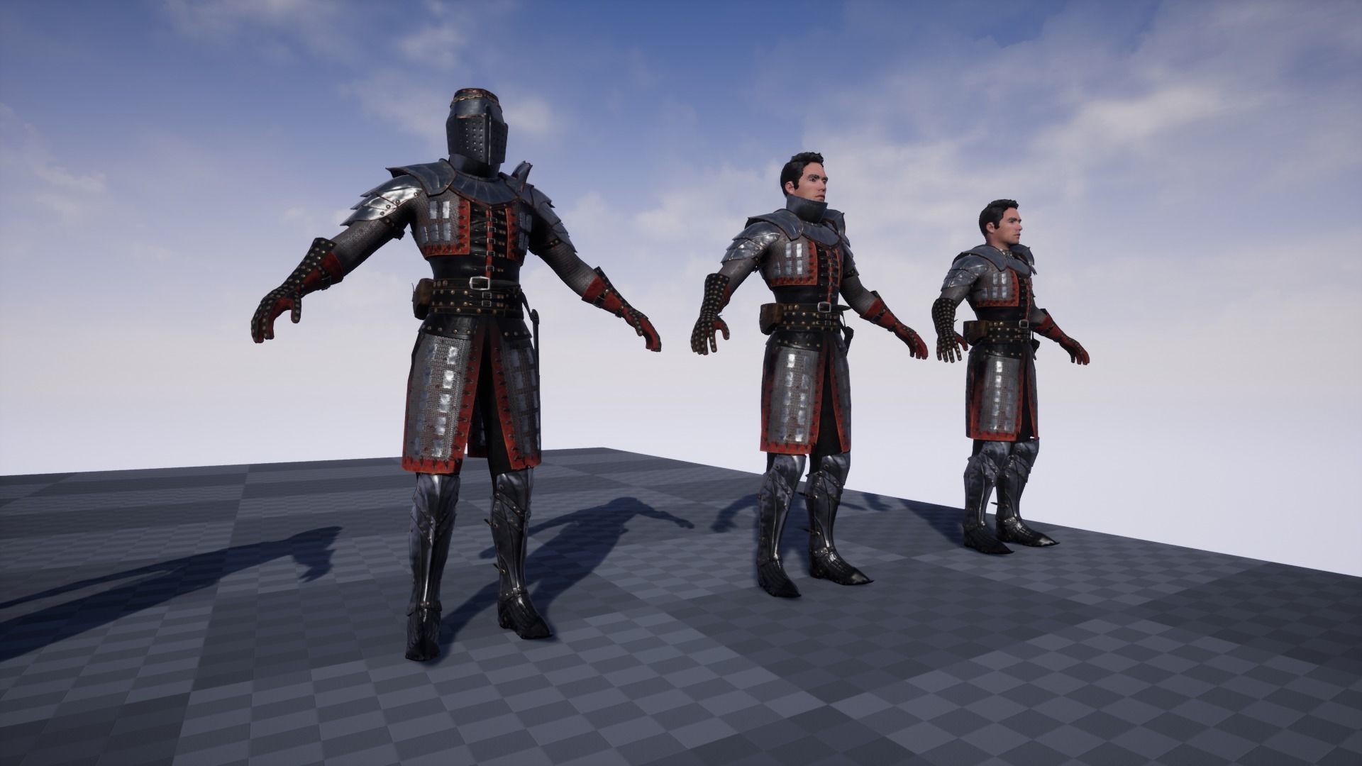 Crusader knight in armour Low-poly 3D model_50