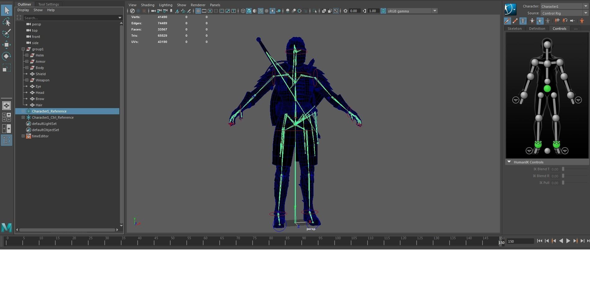 Crusader knight in armour Low-poly 3D model_45