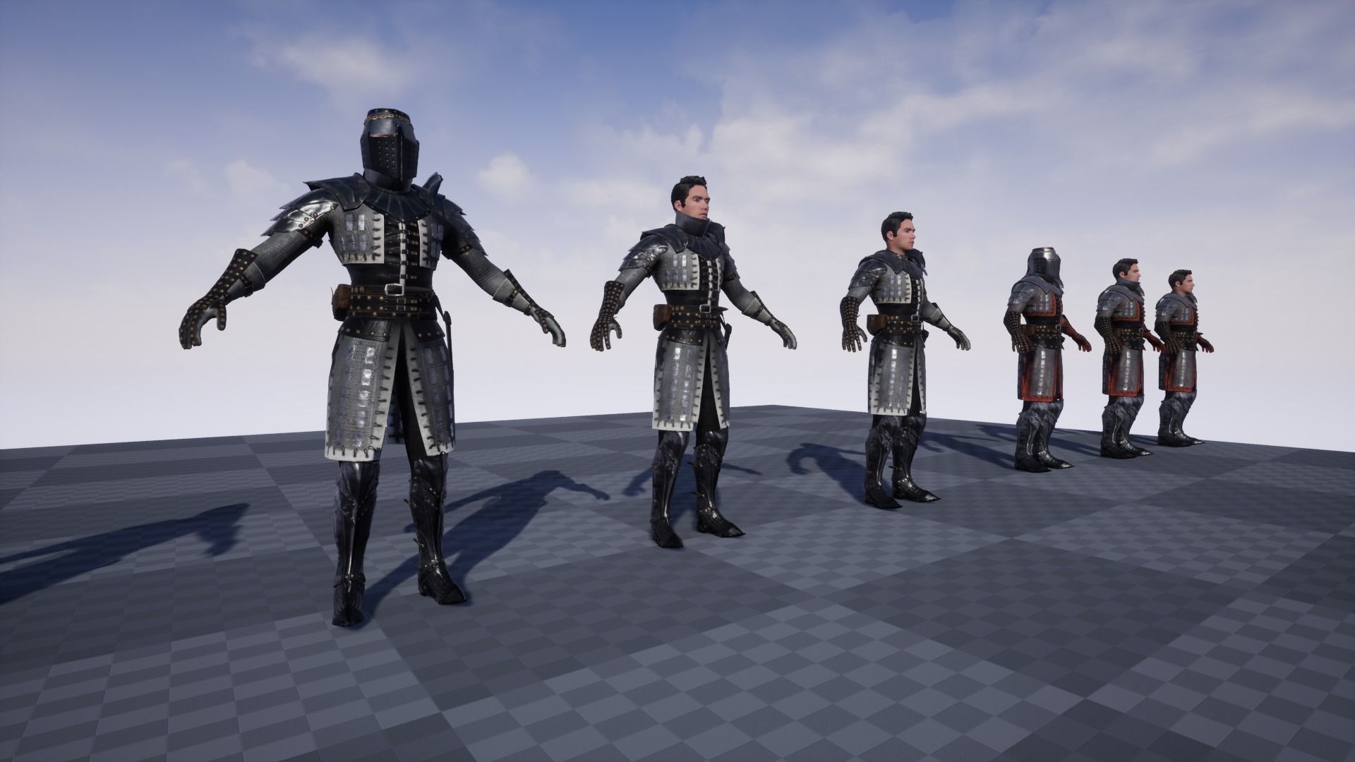 Crusader knight in armour Low-poly 3D model_48