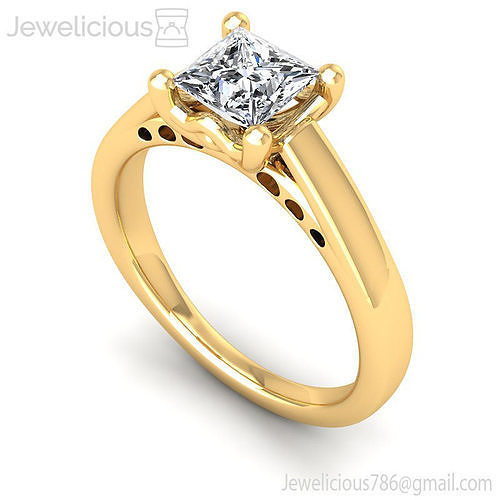 Jewelicious-1978-Ring princess cut engagement ring gold