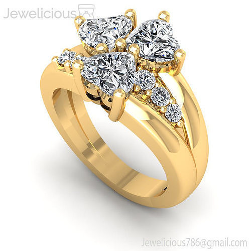 Jewelicious-1969-Ring three stone diamond engagement ring gold