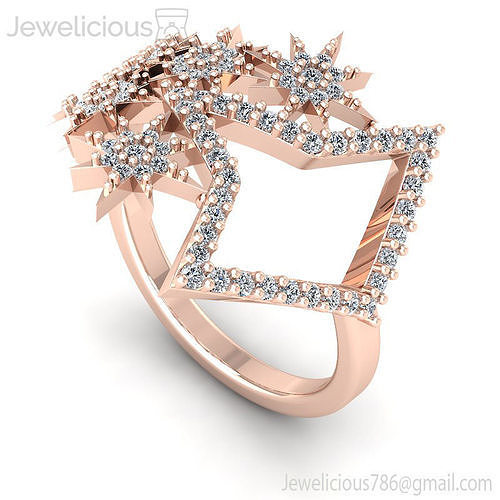 Jewelicious-1959-Ring rose gold star ring with diamonds
