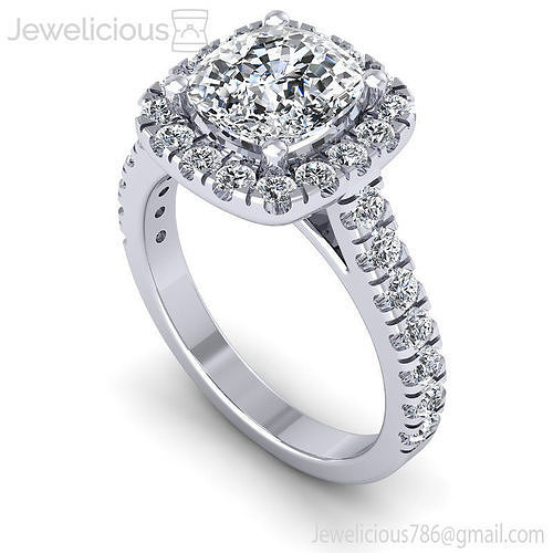 Jewelicious-1950-Ring rose gold engagement ring with cushion cut diamond