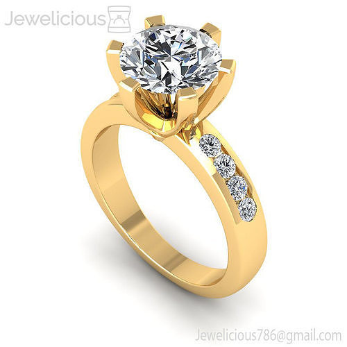 Jewelicious-1943-Ring round diamond engagement ring with side stones