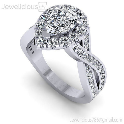 Jewelicious-1940-Ring pear shaped diamond engagement ring in rose gold