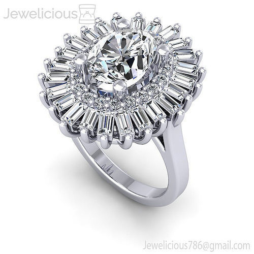 Jewelicious-1935-Ring oval diamond ring with baguette cut diamonds