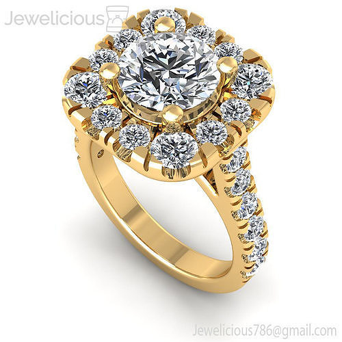 Jewelicious-1923-Ring diamond halo engagement ring gold
