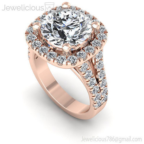 Jewelicious-1912-Ring rose gold engagement ring with cushion cut diamond