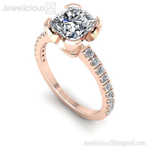 Jewelicious-1909-Ring cushion cut diamond engagement ring in rose gold