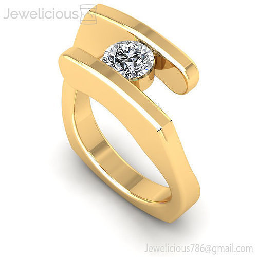 Jewelicious-1908-Ring rose gold ring with diamond in center
