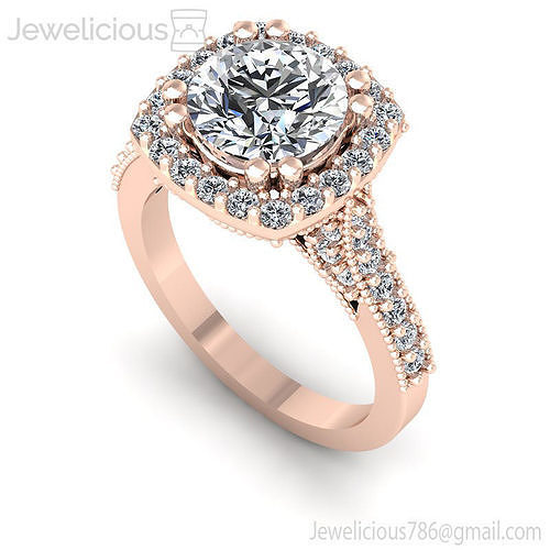 Jewelicious-1904-Ring halo diamond engagement ring in rose gold