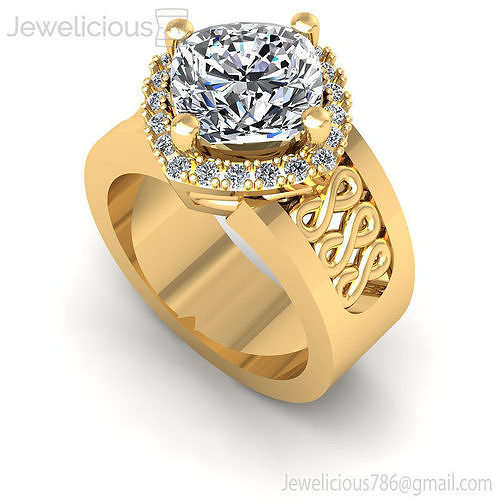 Jewelicious-1899-Ring engagement ring with cushion cut diamond