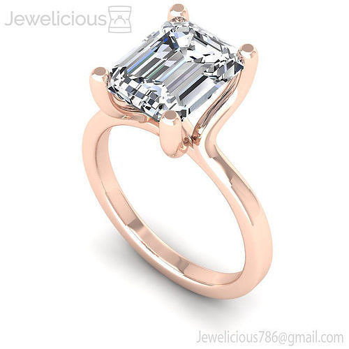 Jewelicious-1892-Ring emerald cut engagement ring in rose gold